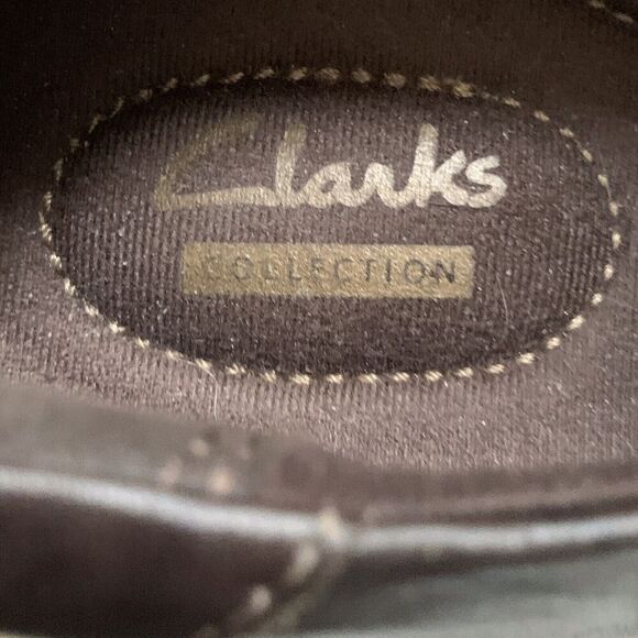 Clarks Brown Leather Shoes Womens 8.5 M Distressed Round Toe Cushioned Comfort - Picture 15 of 16